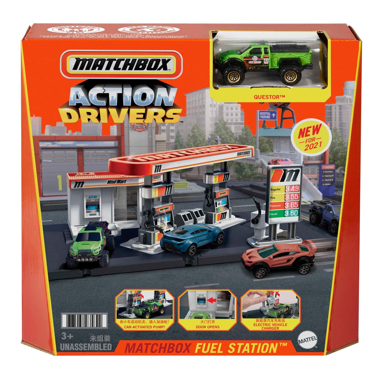 Matchbox Conjunto de Brinquedo A??o Posto de Gasolina
