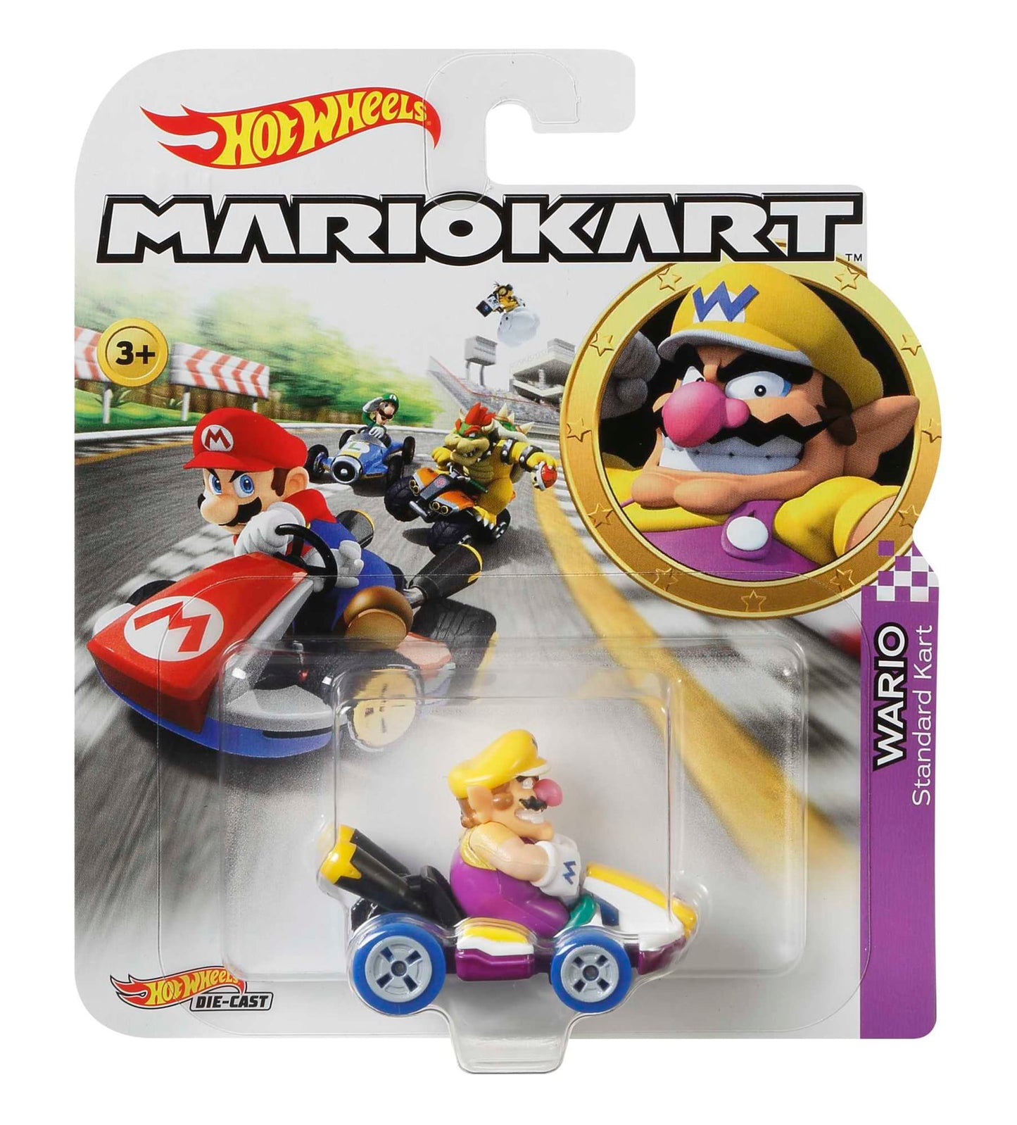 Hot Wheels Mario Kart Veh¨ªculo de Juguete Wario Est¨¢ndar Kart