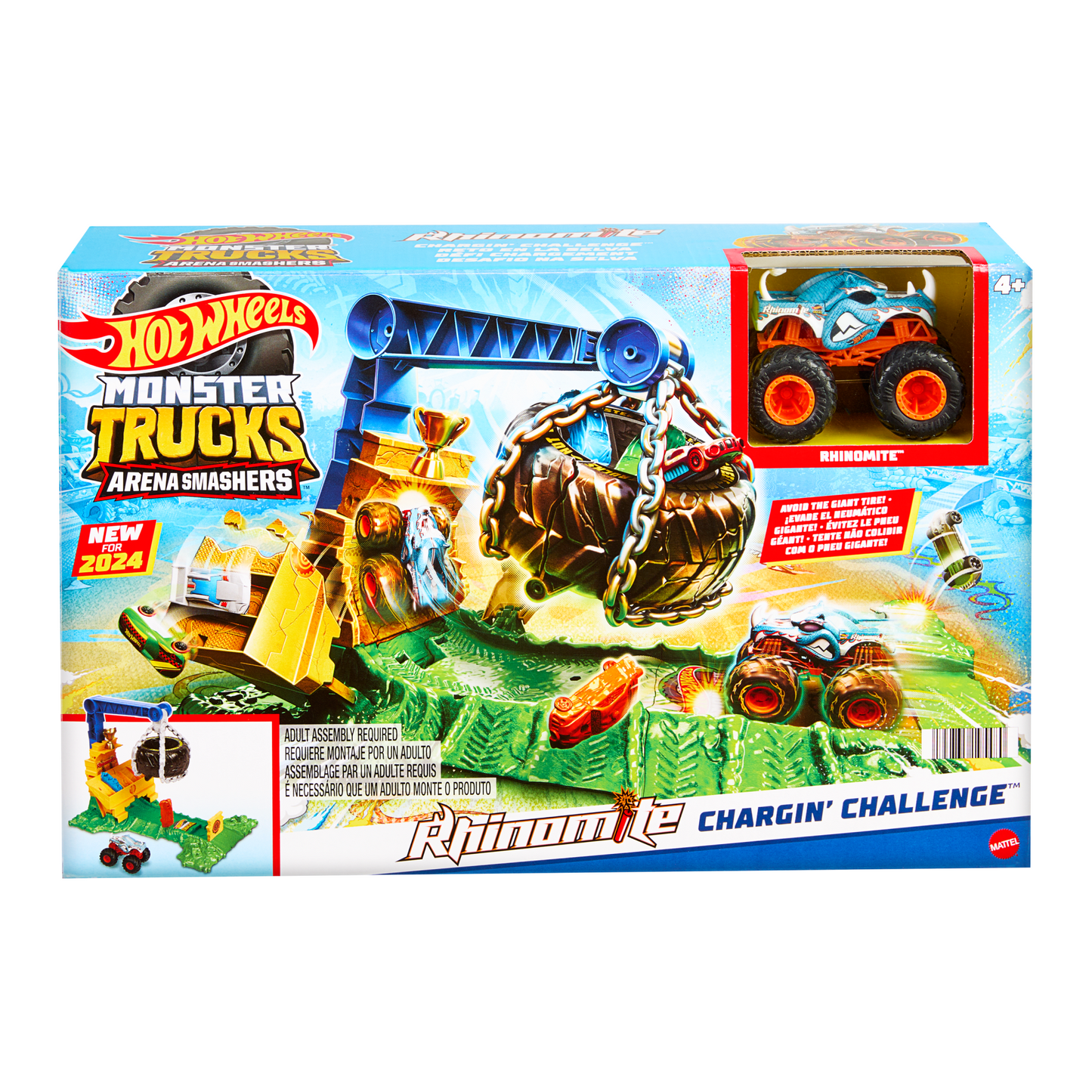 Hw Monster Trucks Coffret de Jeu D¨¦fi ¨¤ Plein Gaz Rhinomite