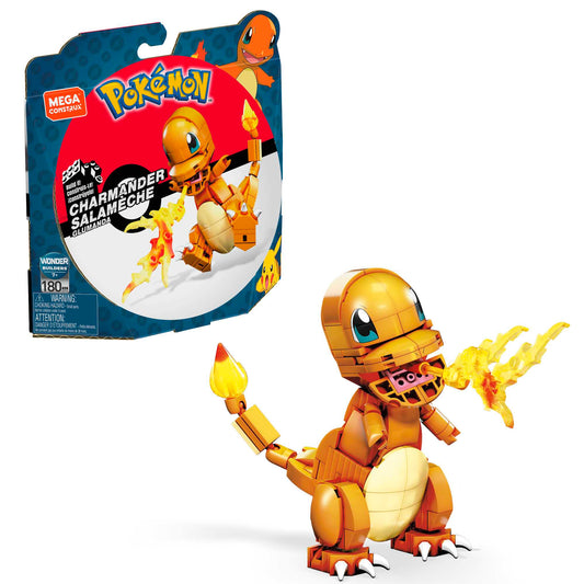 MEGA Pok¨¦mon Build & Show Charmander Toy Building Set, 4 inches Tall,