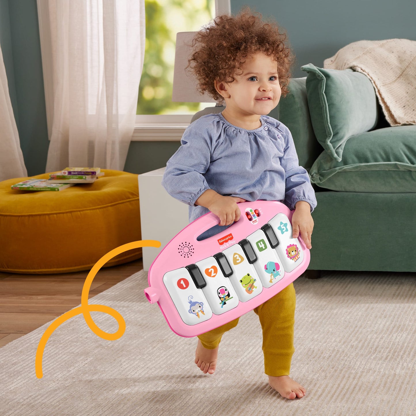Fisher-Price Baby Gimnasio para Beb¨¦s Piano Pataditas Musicales Brilla y Crece Rosa