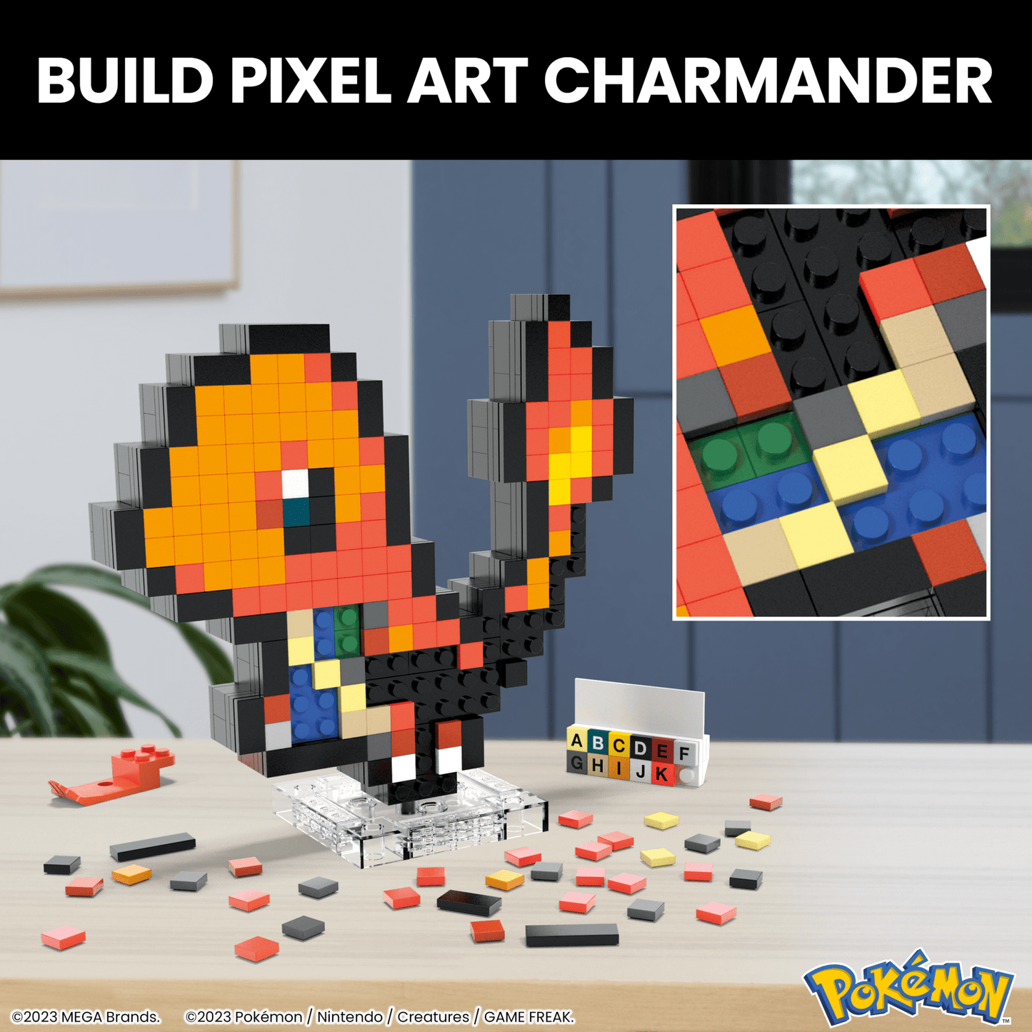 MEGA Pok¨¦mon Charmander Building Toy Kit (349 Pieces) Retro Set For Collectors