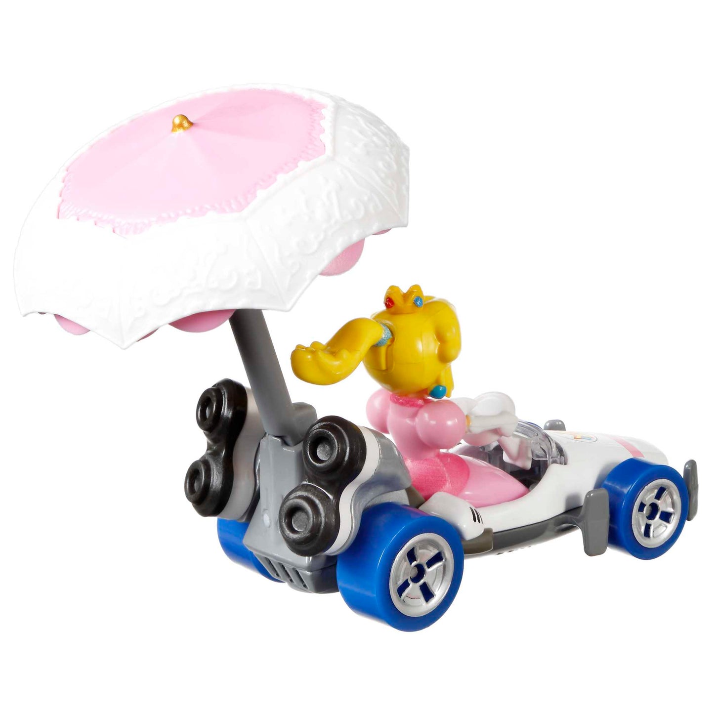 Hot Wheels Mario Kart Veh¨ªculo de Juguete Princesa Peach B-Dasher con Peach Parasol