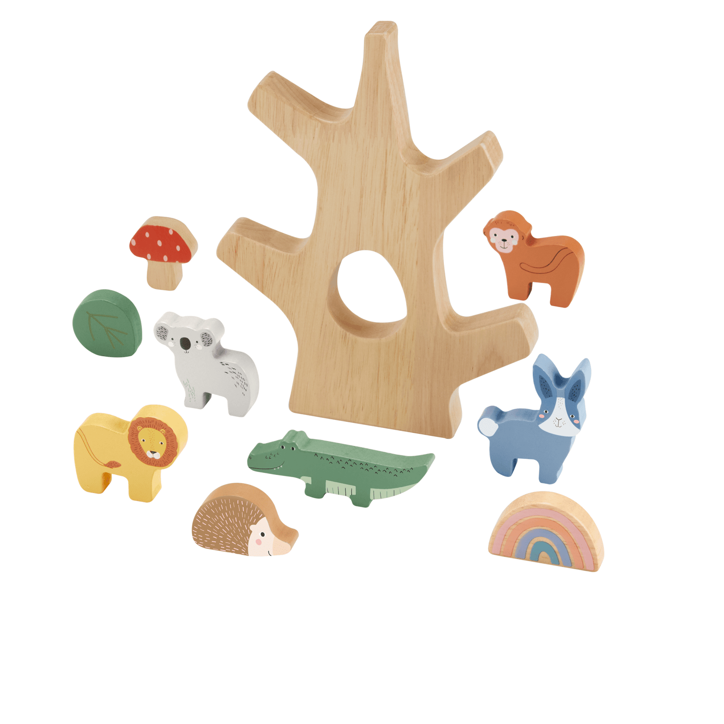 Fisher-Price Arbre D¡¯¨¦quilibre en Bois, Empilage, 10 ¨¦l¨¦ments