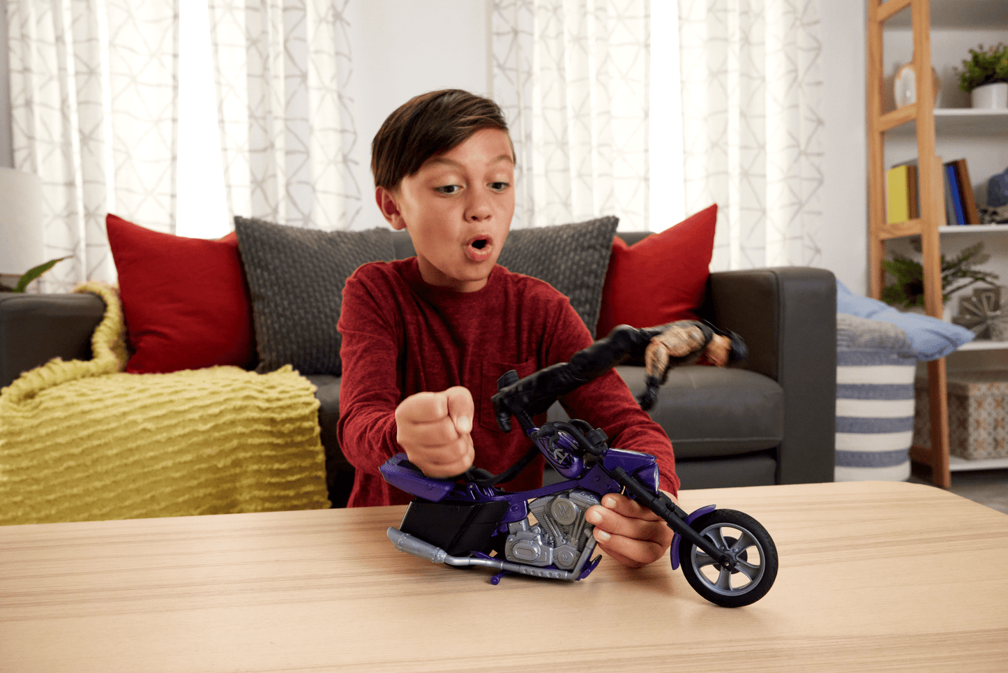 WWE Wrekkin¡¯ Slamcycle Vehicle & Undertaker Action Figure, Toy Morotcycle With Breakaway Parts