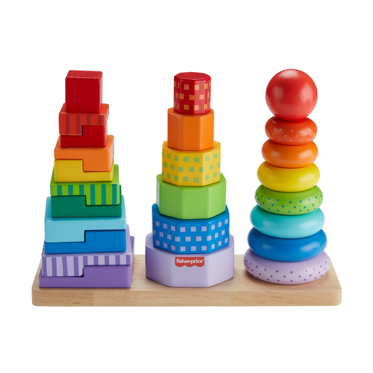 Fisher-Price Trieur de Formes Empilo en Bois, Triage, 26 ¨¦l¨¦ments