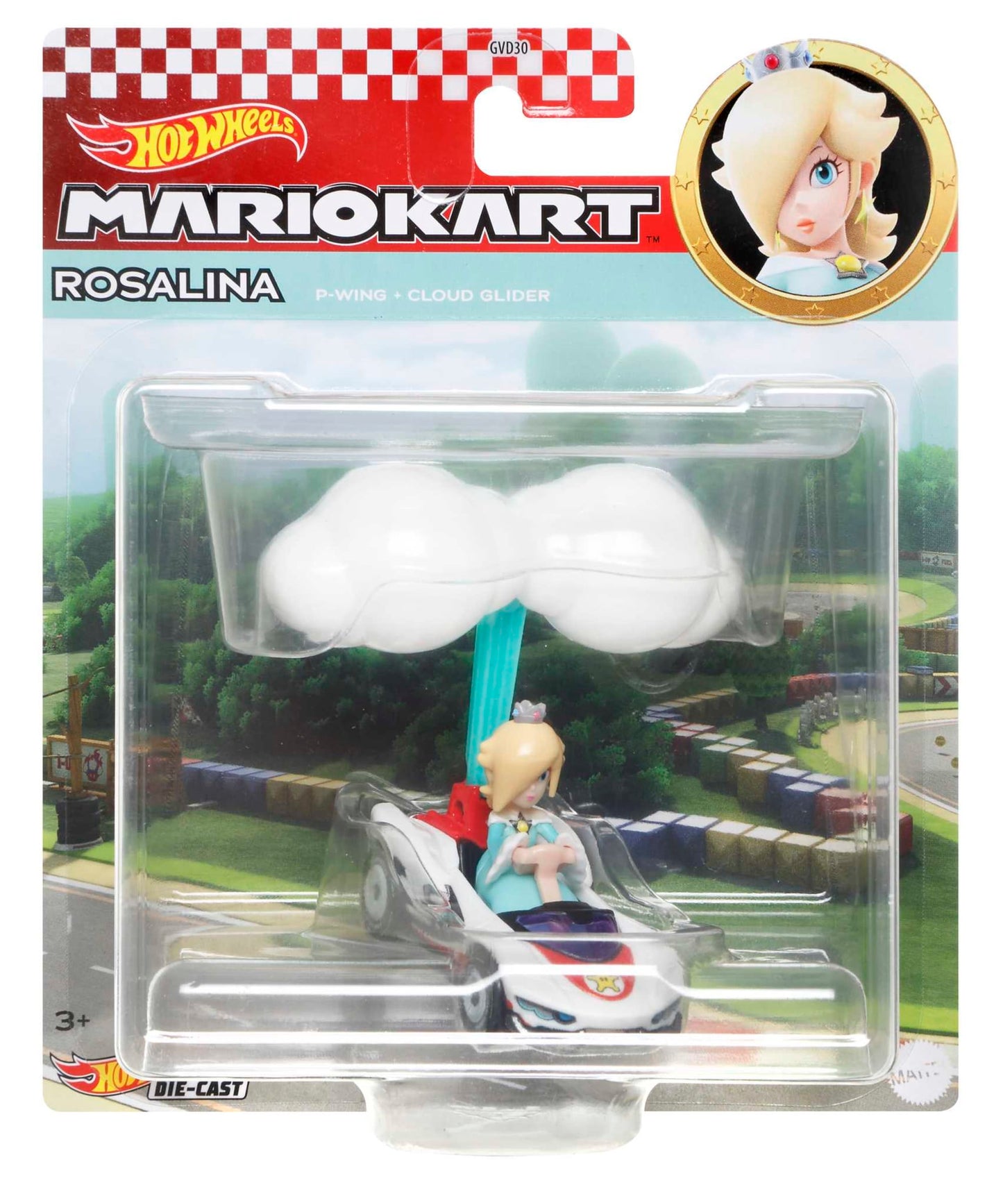 Hot Wheels Mario Kart Veh¨ªculo de Juguete Rosalina P-Wing con Cloud Glider